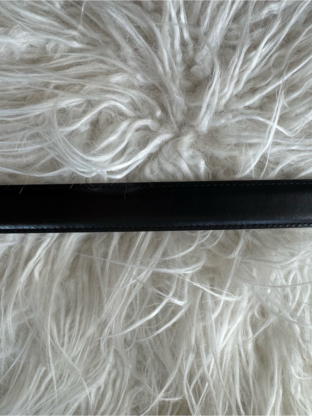 Aritzia Legendary Solid Black Leather Belt with Brass Buckle - Picture 3 of 6